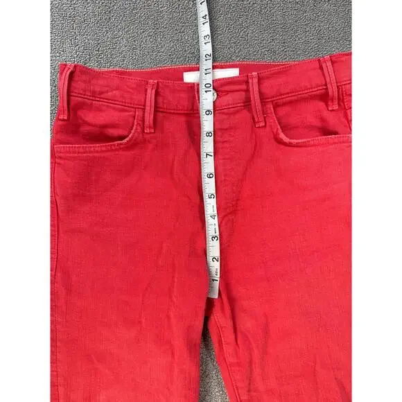Mother Superior The Hustler Ankle Fray Jeans The Devil May Care Mars Red Sz 28 - Picture 12 of 15